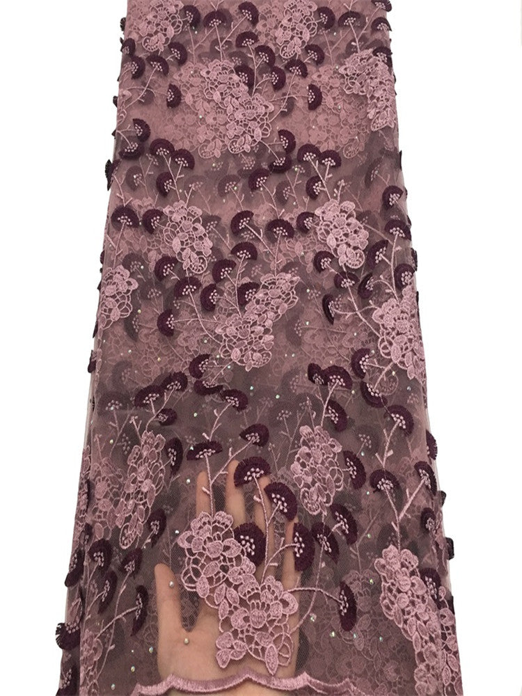 2025 Nigerian Embroidered African Lace Fabric for Wedding - No. 150, 5 Yards