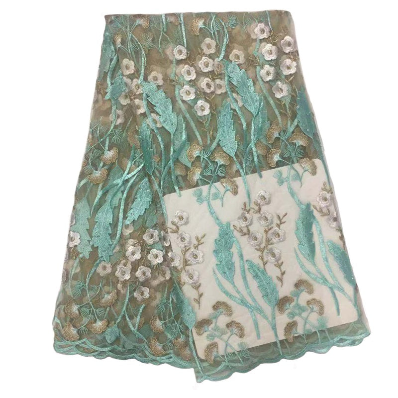 2025 Nigerian Embroidered  Lace Fabric High Quality 5 Yards African Lace Fabric Lace Wedding Dress for Women party Dress .DIY SEWING