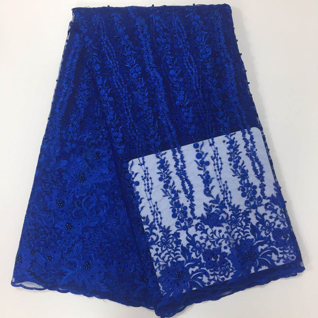 2025 Nigerian Embroidered African Lace Fabric for Wedding - No. 040, 5 Yards