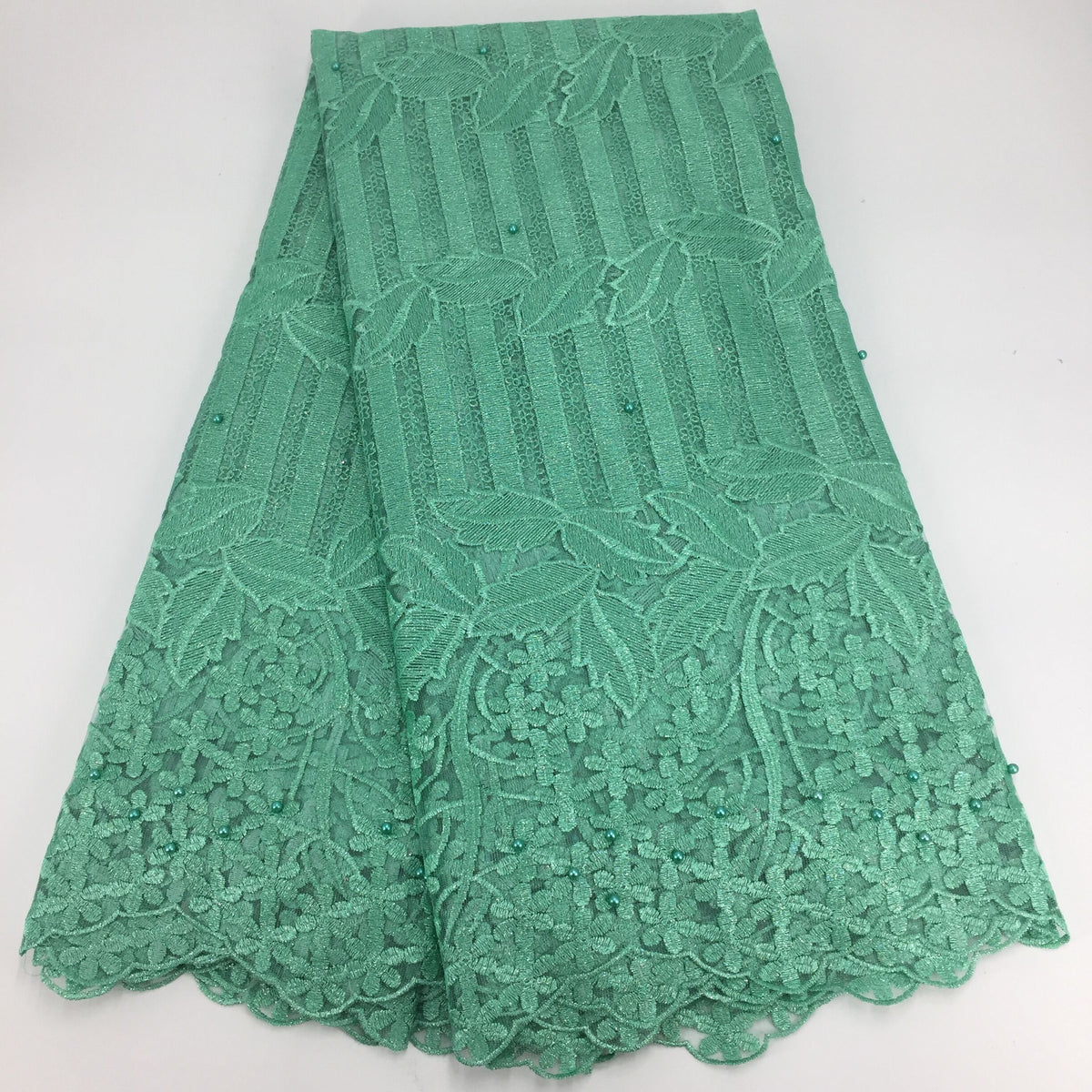 2025 Nigerian Embroidered African Lace Fabric for Wedding - No. 107, 5 Yards