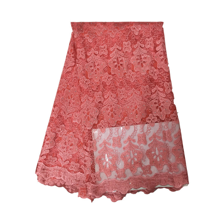 2025 Nigerian Embroidered African Lace Fabric for Wedding - No. 101, 5 Yards