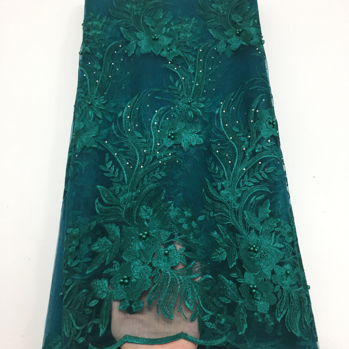 2025 Nigerian Embroidered African Lace Fabric for Wedding - No. 011, 5 Yards