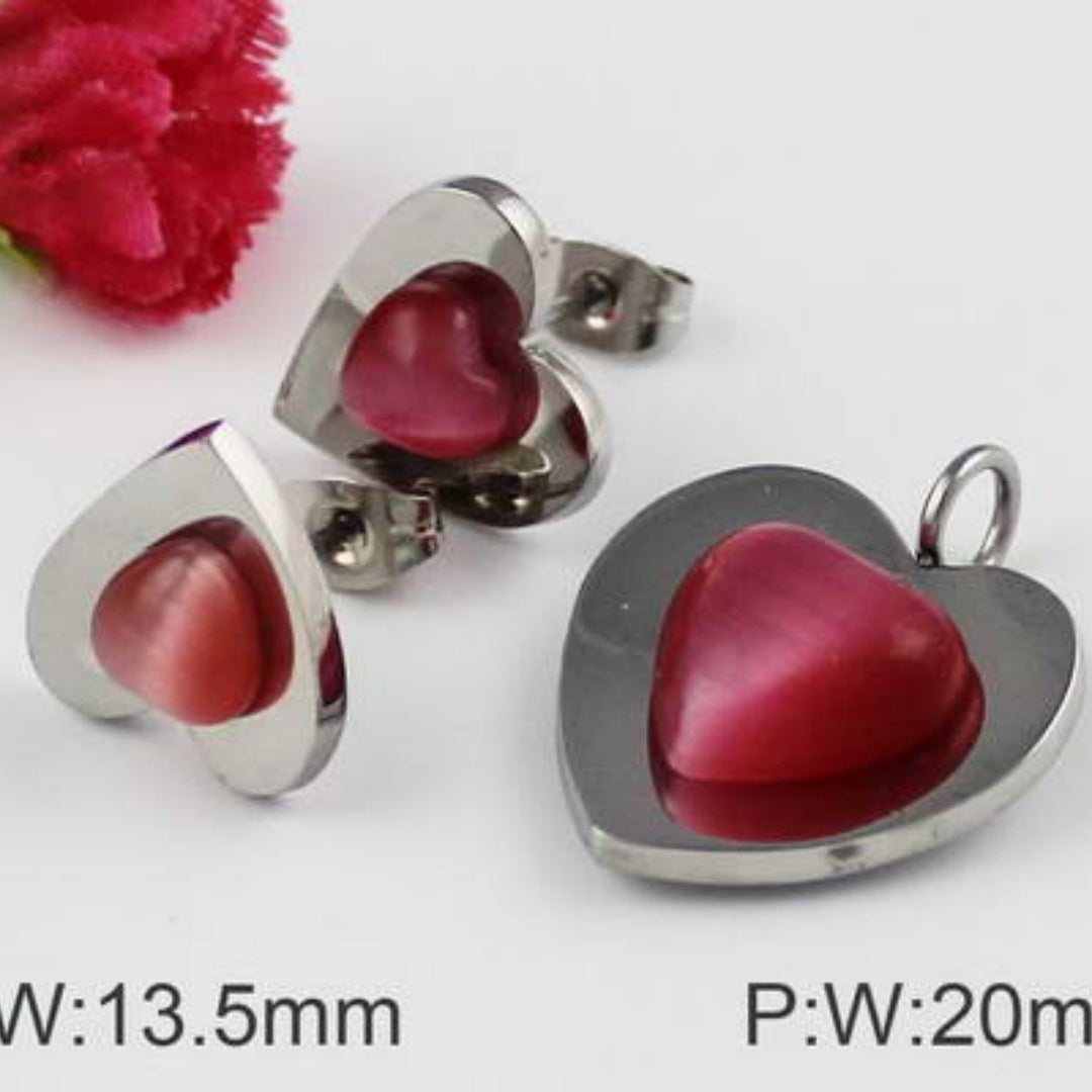 Heart Silver Pink